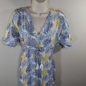 Spiaggia Dolce Women Tropical Wrap Maxi Short Sleeve Dress Size XS